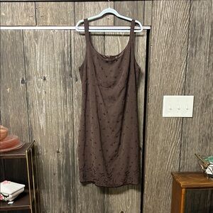 Classic Brown Mini Slip Dress